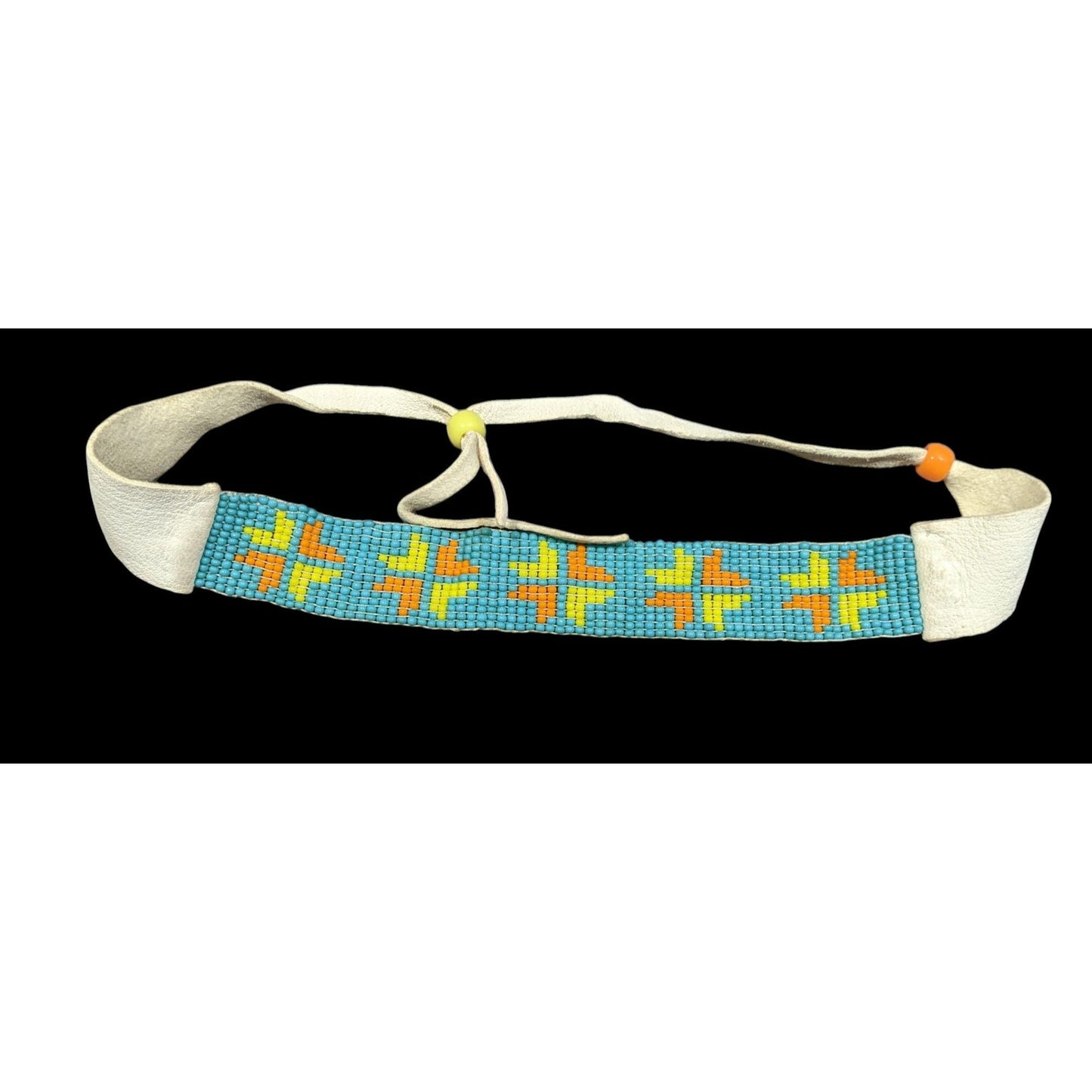 Handmade Glass Beaded Leather Tie On Necklace