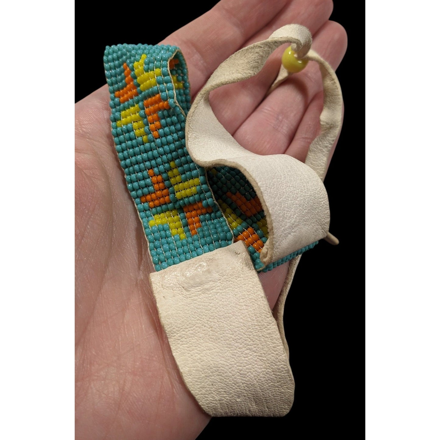 Handmade Glass Beaded Leather Tie On Necklace