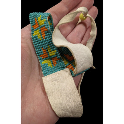 Handmade Glass Beaded Leather Tie On Necklace