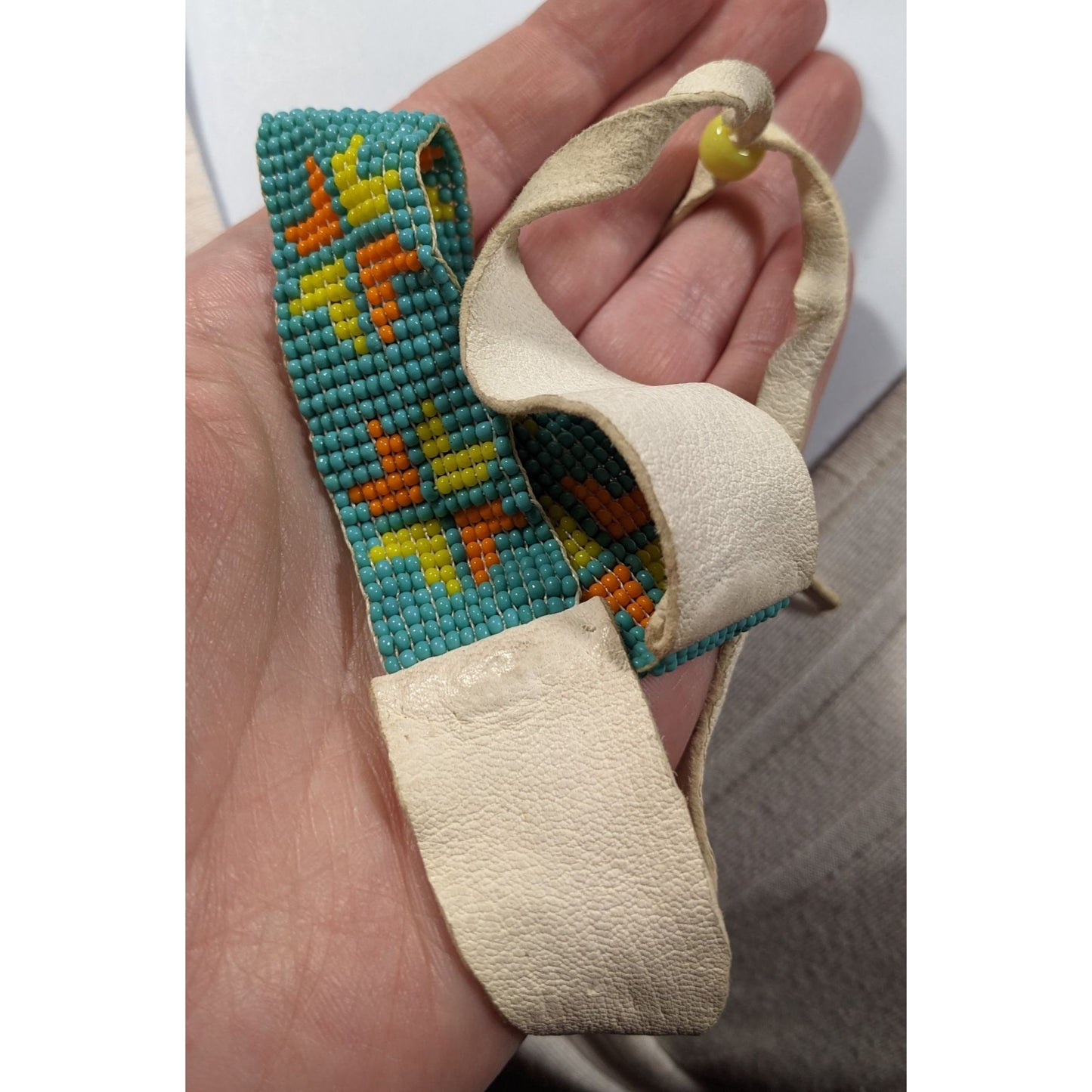 Handmade Glass Beaded Leather Tie On Necklace