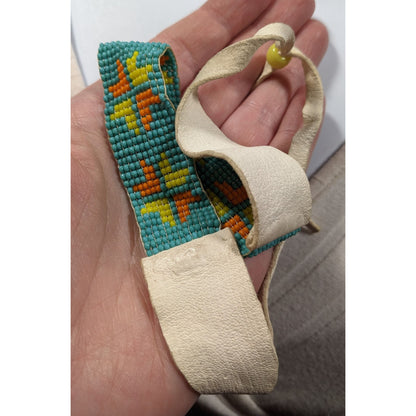 Handmade Glass Beaded Leather Tie On Necklace