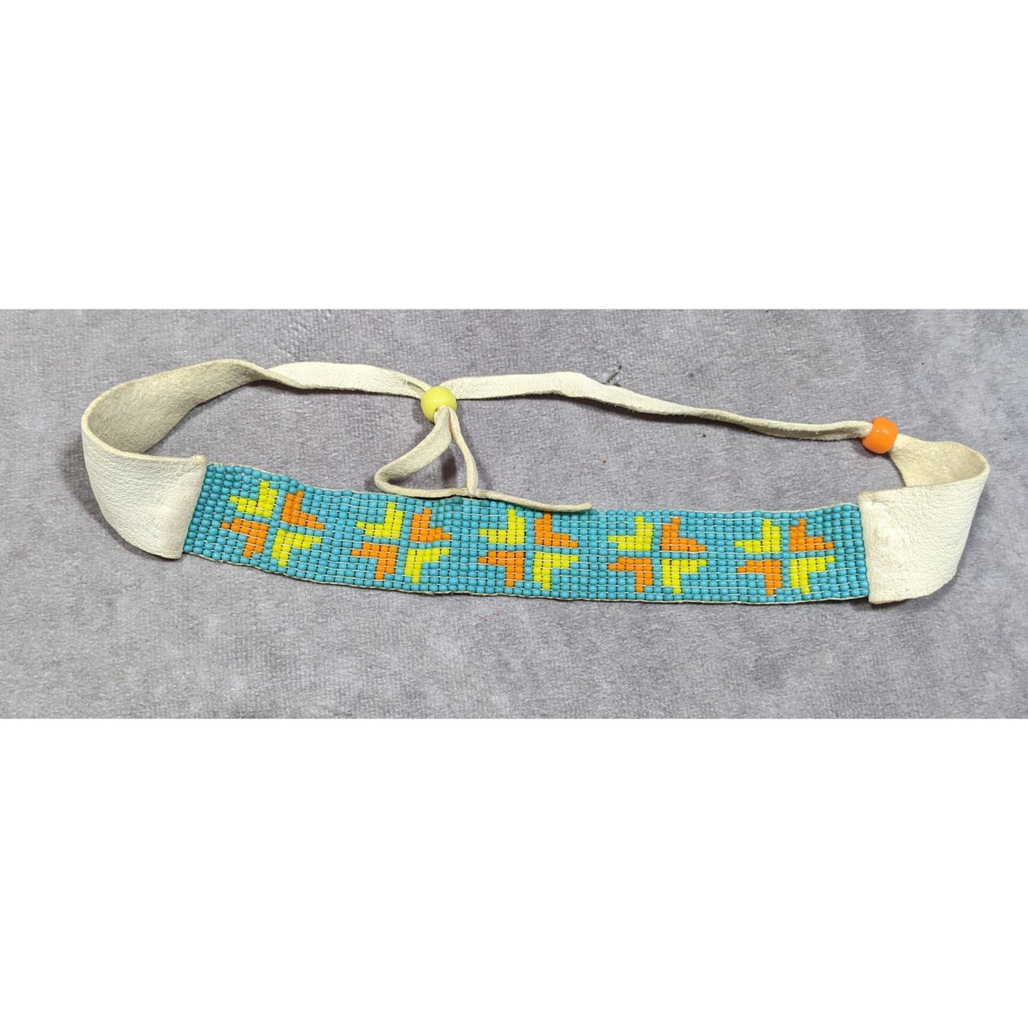 Handmade Glass Beaded Leather Tie On Necklace