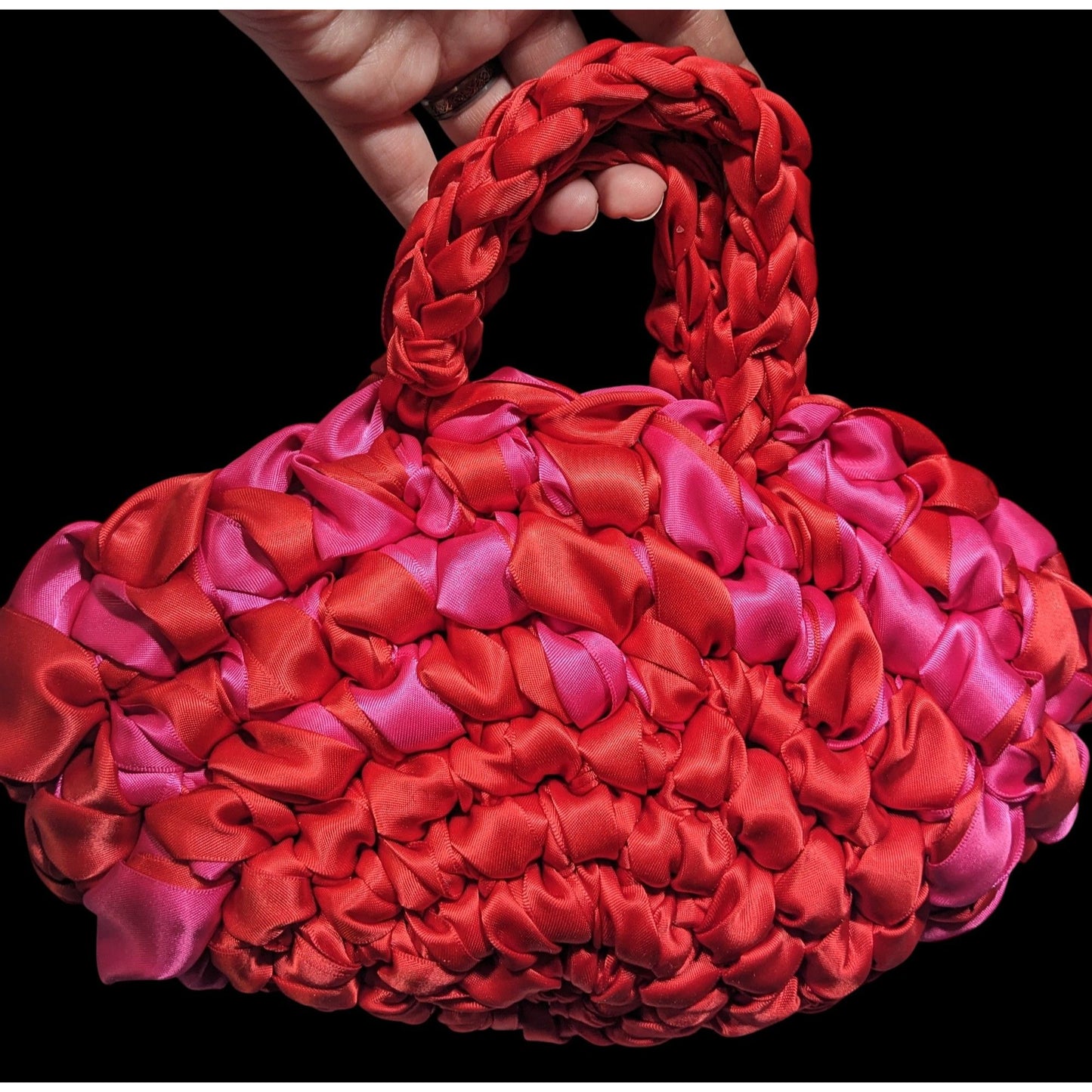 Isla Risa Nest Lipstick Red And Hot Pink Handbag