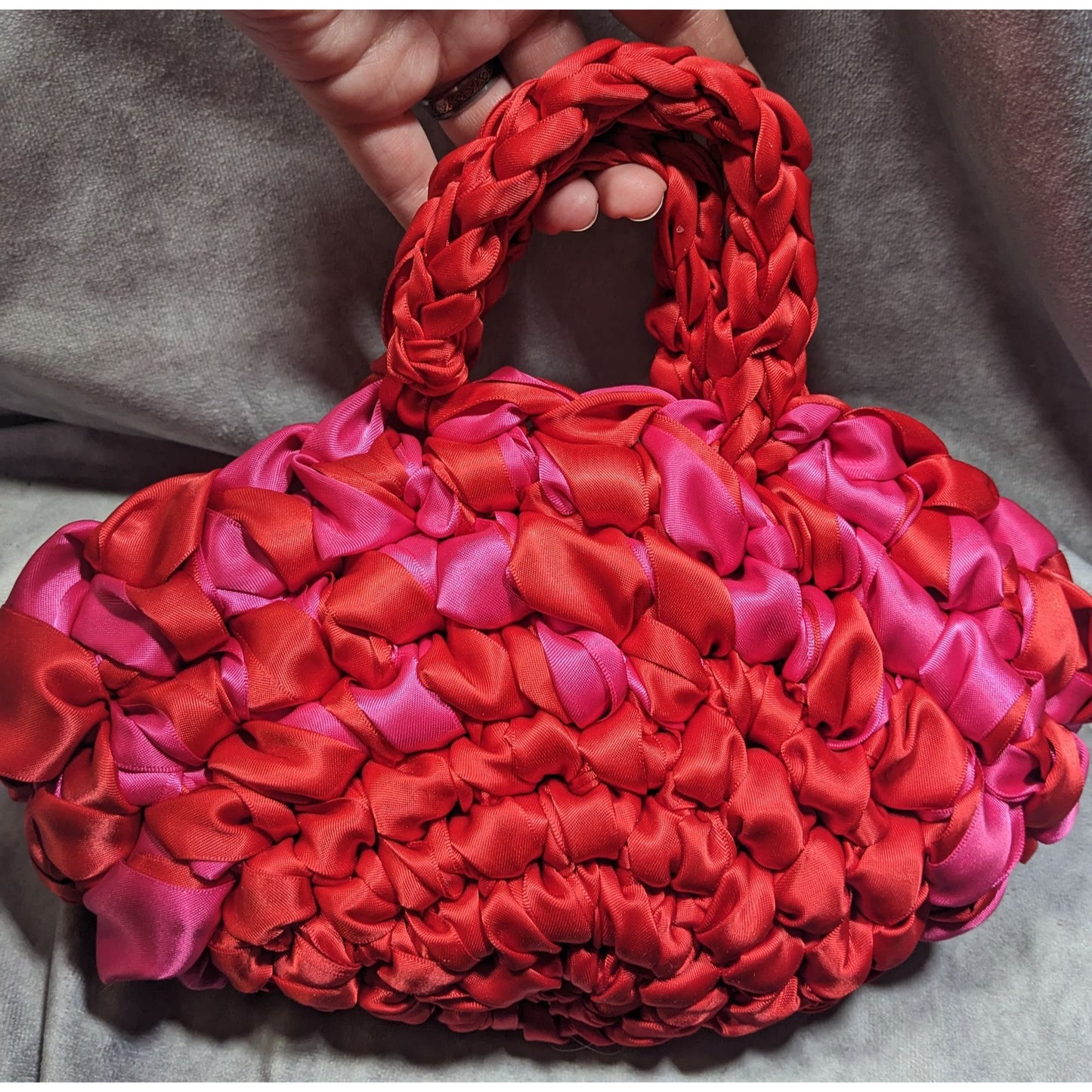 Isla Risa Nest Lipstick Red And Hot Pink Handbag