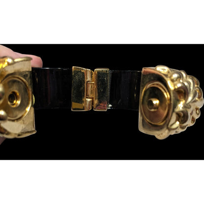 Vintage Inna Cytrine Paris Fleur Chrysanthemum Lucite And Metal Clamper Bracelet