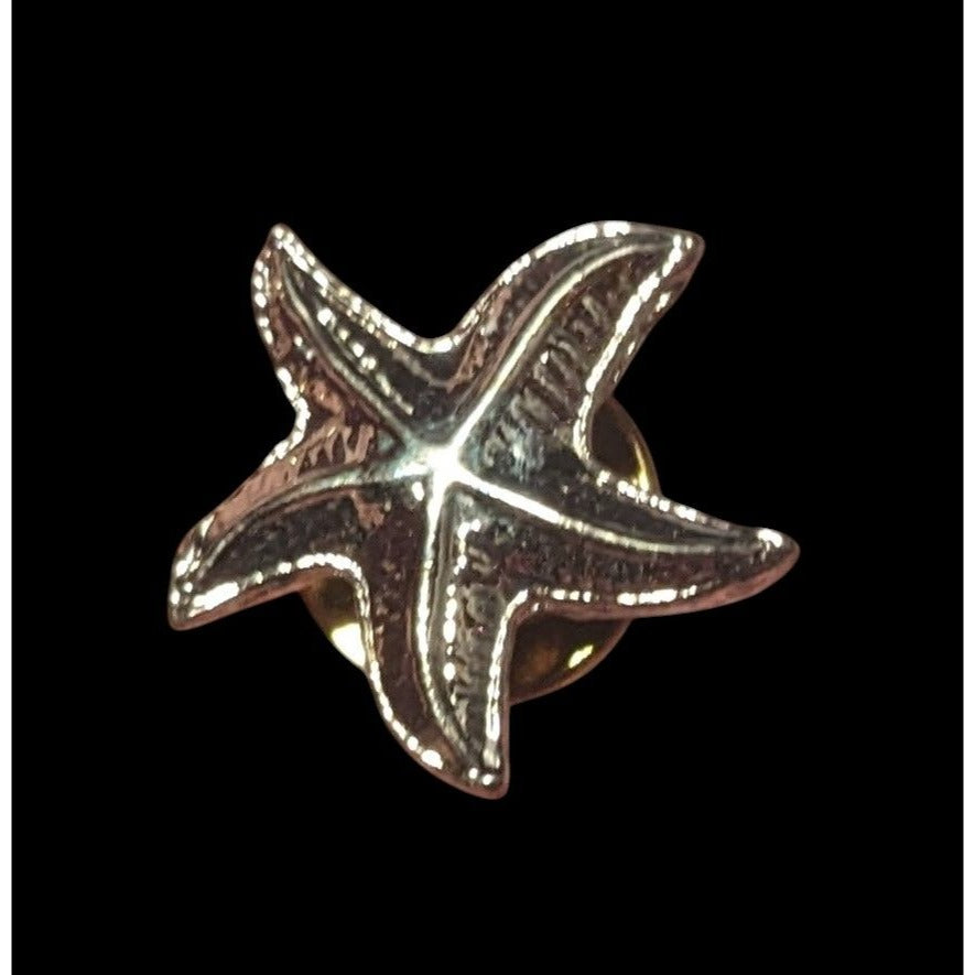 Mermaidcore Small Silver Tone Starfish Lapel Pin