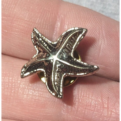 Mermaidcore Small Silver Tone Starfish Lapel Pin