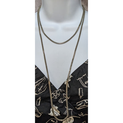 Silver-Tone Hollow Mesh Chain Necklace