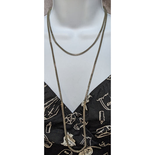 Silver-Tone Hollow Mesh Chain Necklace