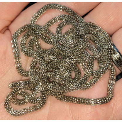 Silver-Tone Hollow Mesh Chain Necklace