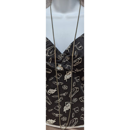 Silver-Tone Hollow Mesh Chain Necklace