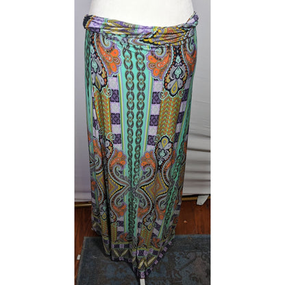 Gibiu Rainbow Bohemian Paisley Maxi Skirt