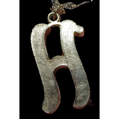 Gemstone Chip H Initial Pendant Necklace