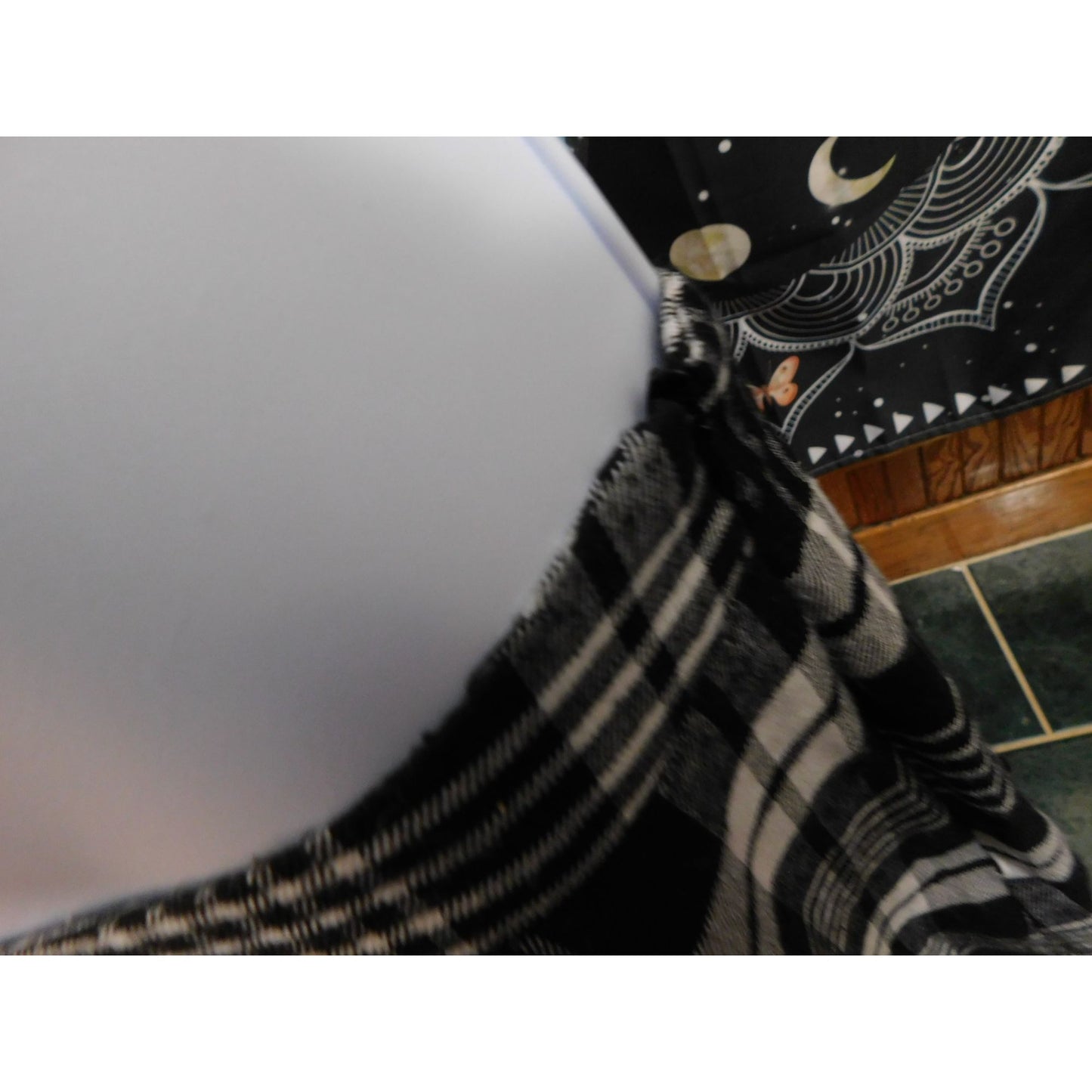 Girls Black And White Pleated Plaid Punk Skirt