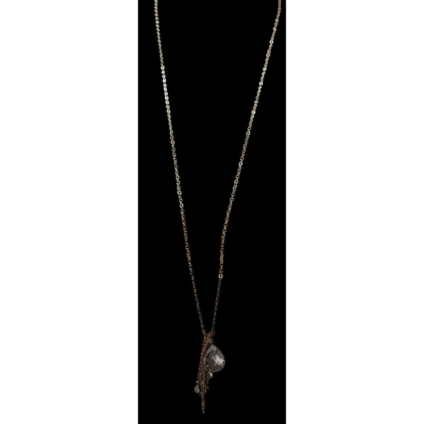 Whimsical Cluster Charm Pendant Necklace With Teardrop Gems