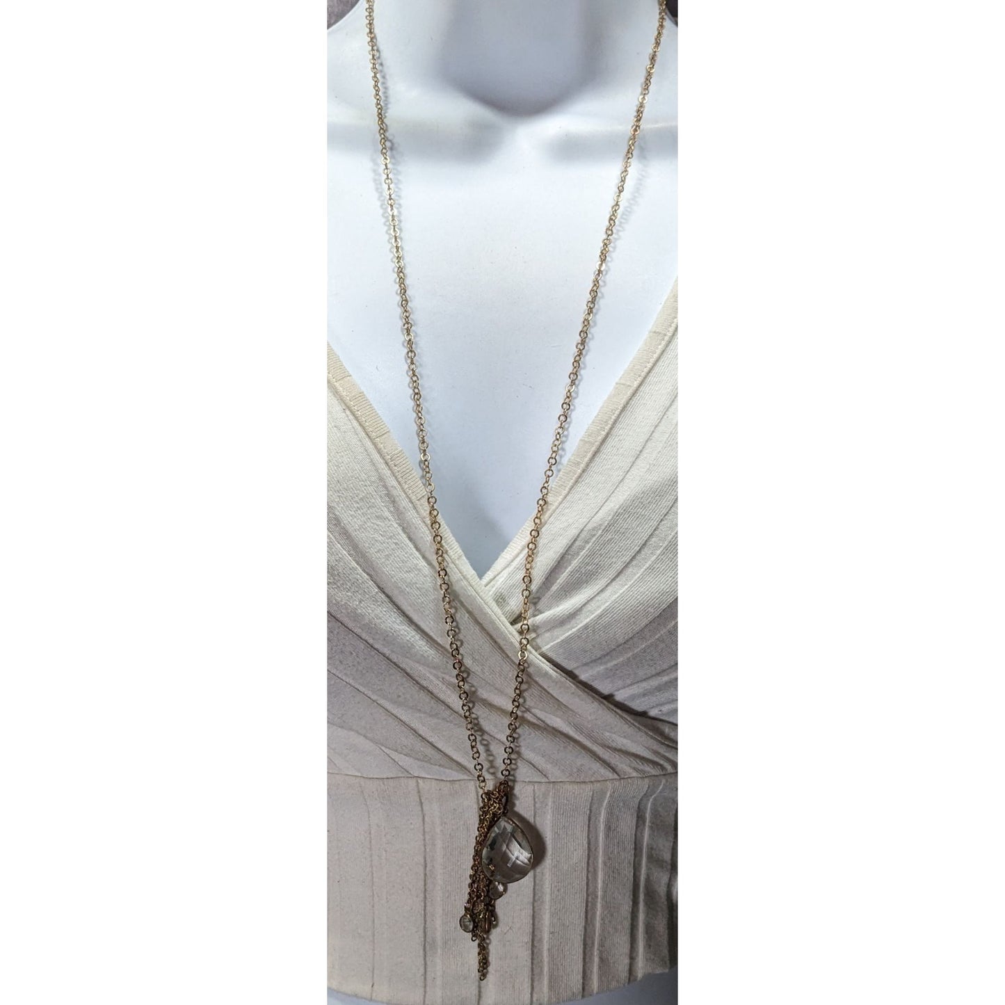 Whimsical Cluster Charm Pendant Necklace With Teardrop Gems