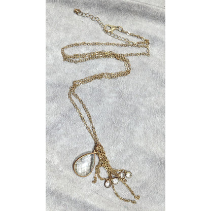 Whimsical Cluster Charm Pendant Necklace With Teardrop Gems