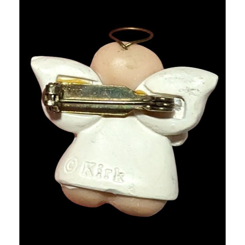 Vintage Kirk Hot Cocoa Drinking Angel Brooch