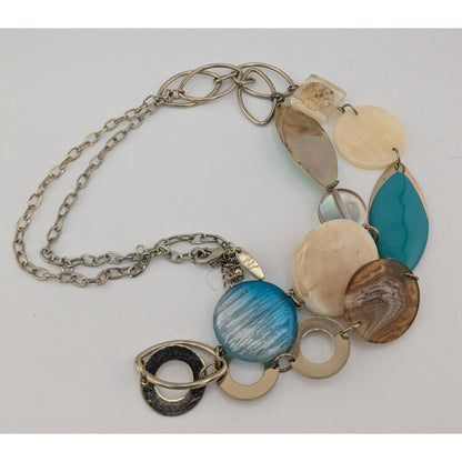 NY Collection Y2K Style Multicolor Statement Necklace With Acrylic Beads & Metal Chain