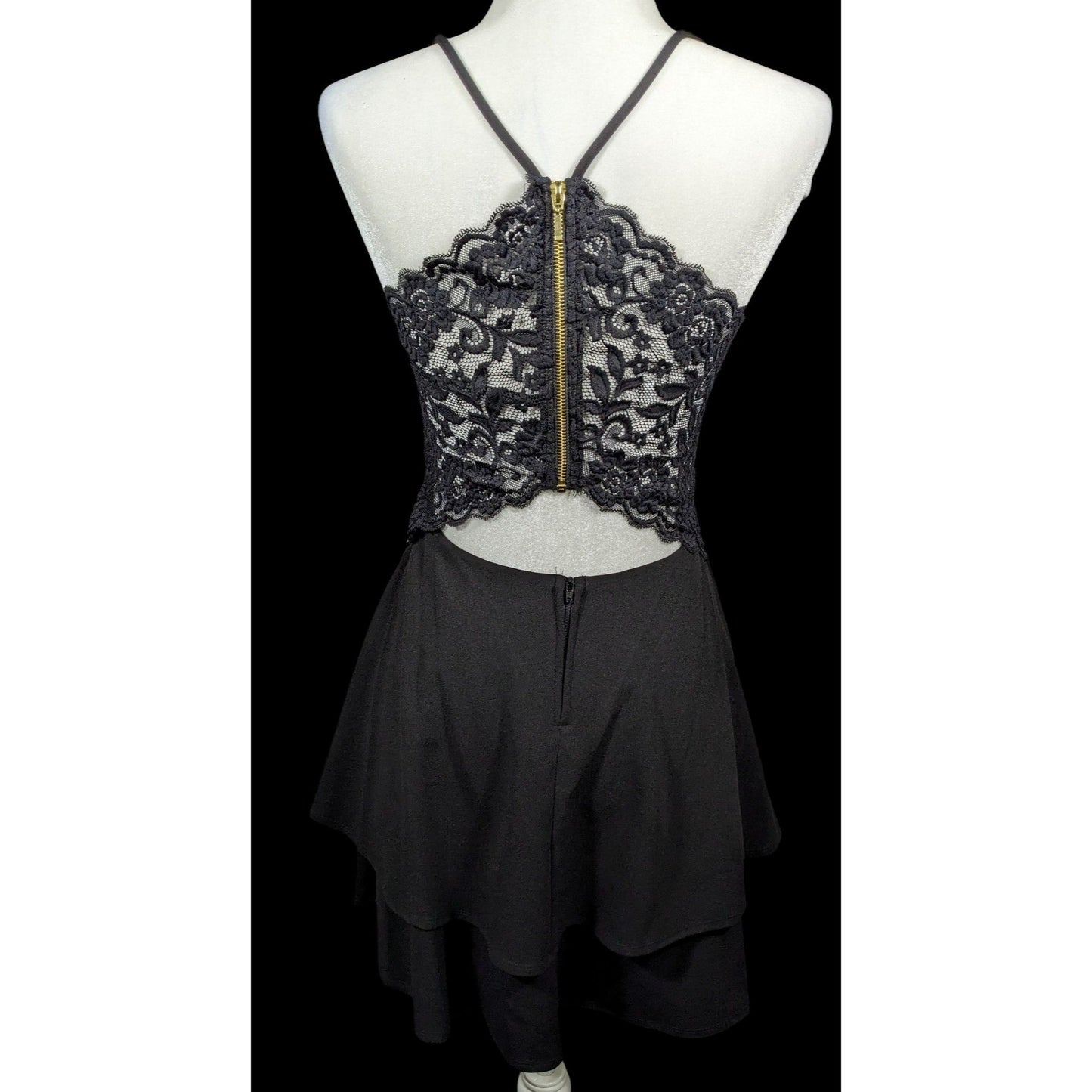 B. Darlin Y2K Gothic Lace Back Fit And Flare Mini Dress Size 9/10