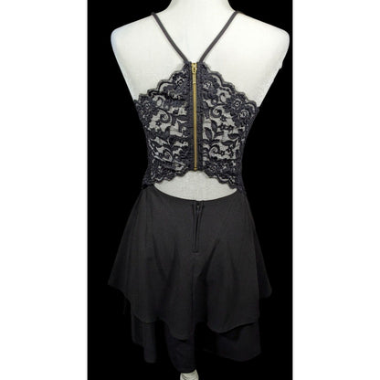 B. Darlin Y2K Gothic Lace Back Fit And Flare Mini Dress Size 9/10
