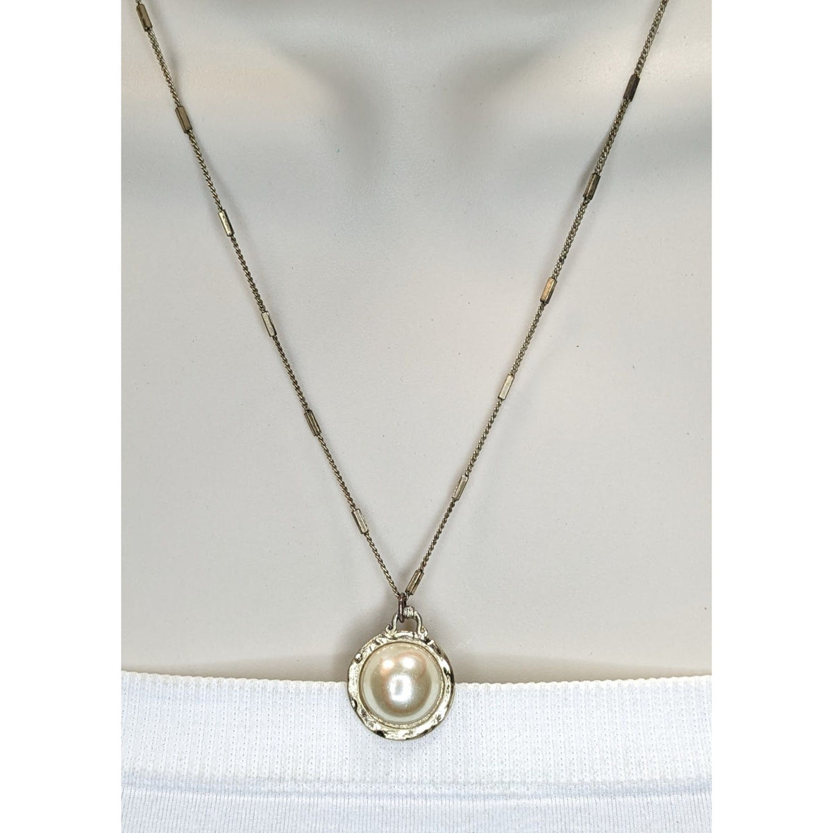 Boho Romantic Vintage Style Jane Marie Faux Pearl Pendant Necklace