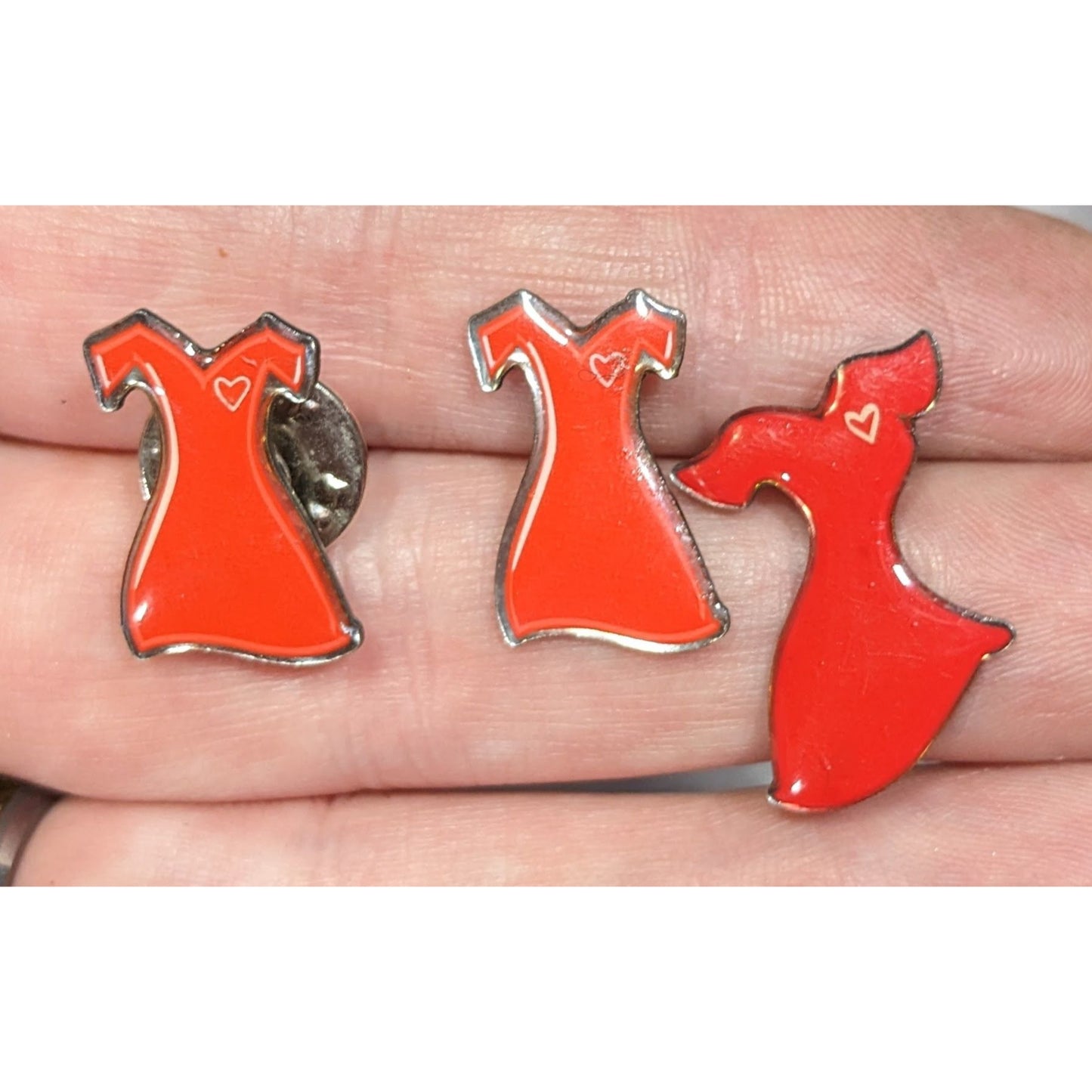 American Heart Association Red Dress Lapel Pins Lot Of 3