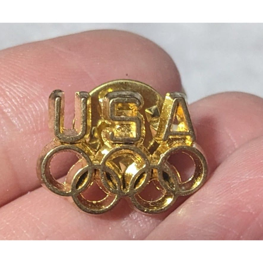 USA Gold Tone Olympics Souvenir Lapel Pin