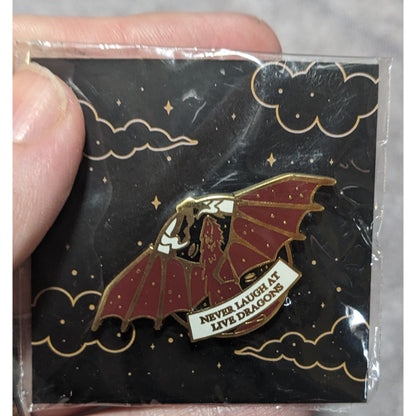 Dark Academia Bookish Dragon OwlCrate Jr Forensics & Flowers Enamel Pin