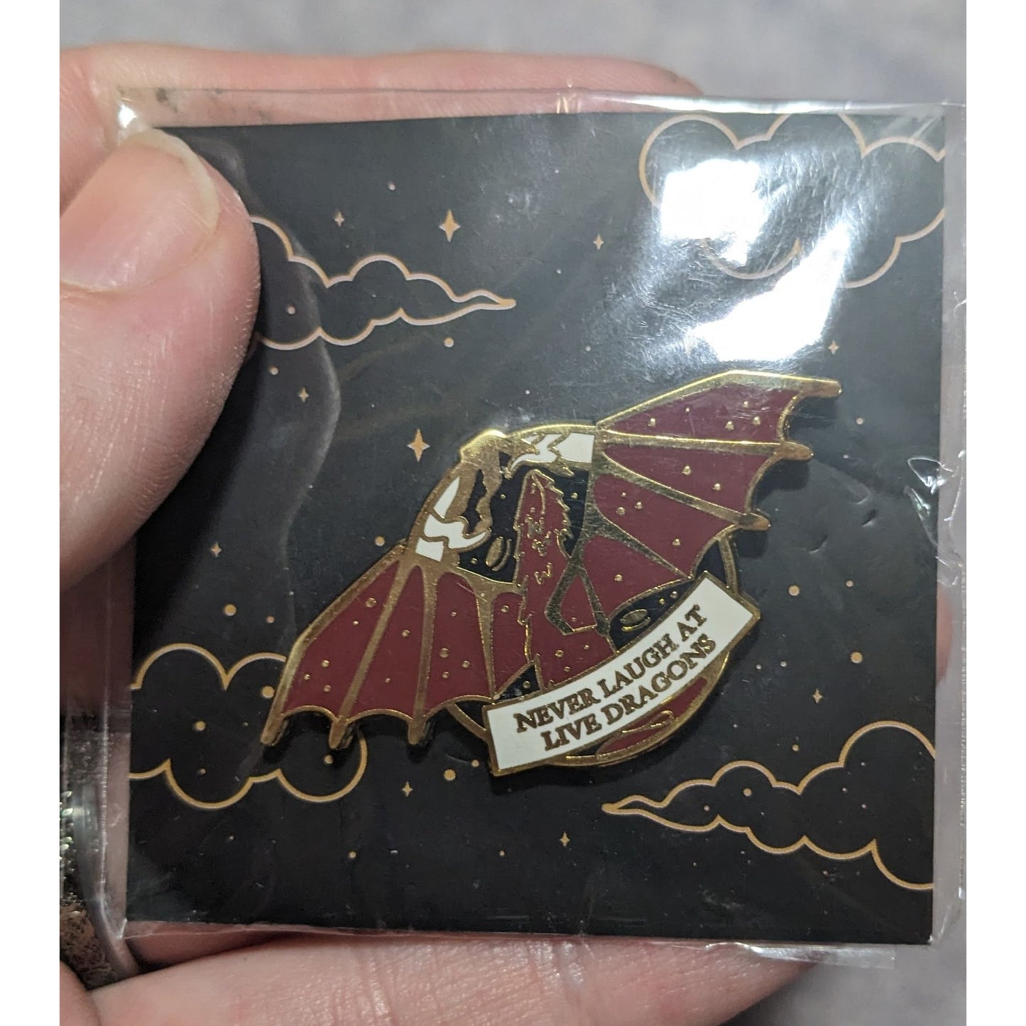 Dark Academia Bookish Dragon OwlCrate Jr Forensics & Flowers Enamel Pin