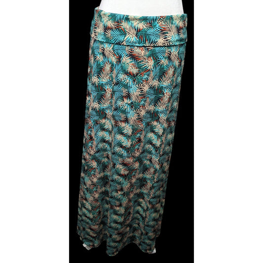 Lularoe Summery Palm Leaf Printed Maxi Skirt