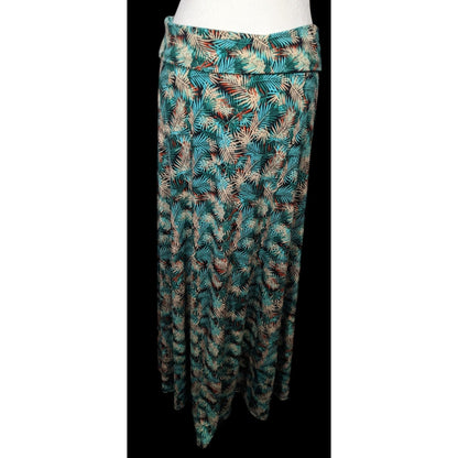 Lularoe Summery Palm Leaf Printed Maxi Skirt
