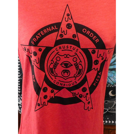 Fraternal Order Of Pizza Red Novelty Tee