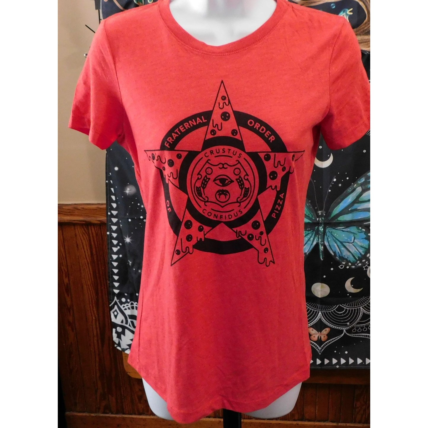 Fraternal Order Of Pizza Red Novelty Tee
