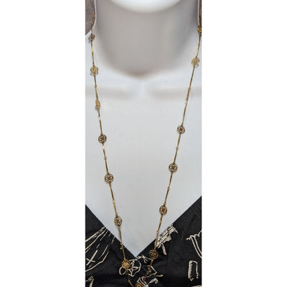 Vintage Avon Gold-Tone Floral Filigree Necklace