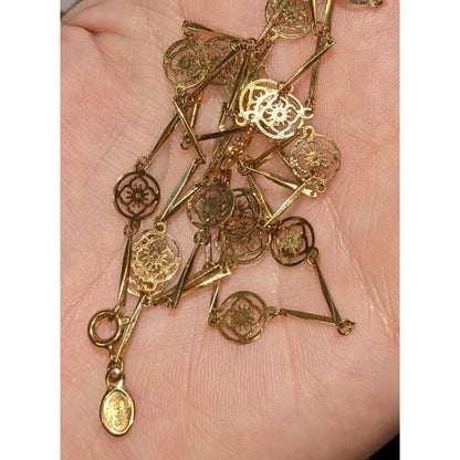 Vintage Avon Gold-Tone Floral Filigree Necklace