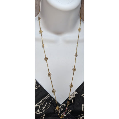 Vintage Avon Gold-Tone Floral Filigree Necklace