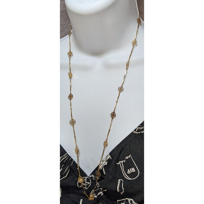 Vintage Avon Gold-Tone Floral Filigree Necklace