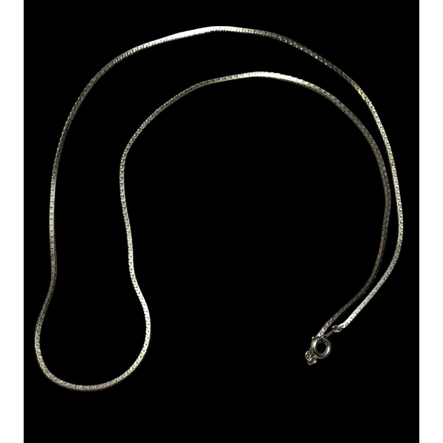 Classic Silver Tone Rectangular Chain Necklace