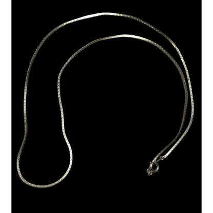 Classic Silver Tone Rectangular Chain Necklace