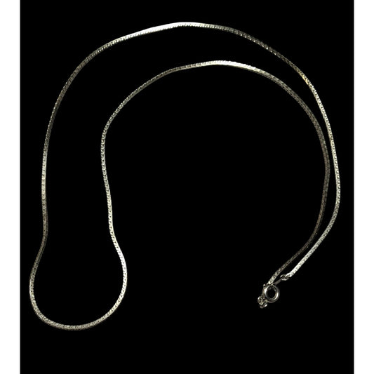 Classic Silver Tone Rectangular Chain Necklace