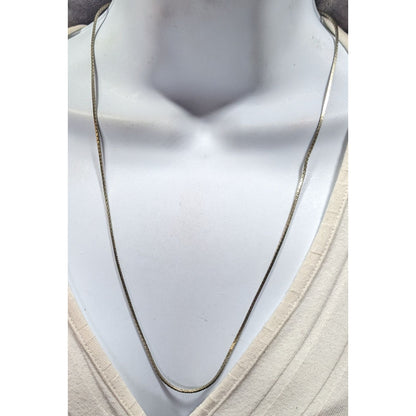 Classic Silver Tone Rectangular Chain Necklace