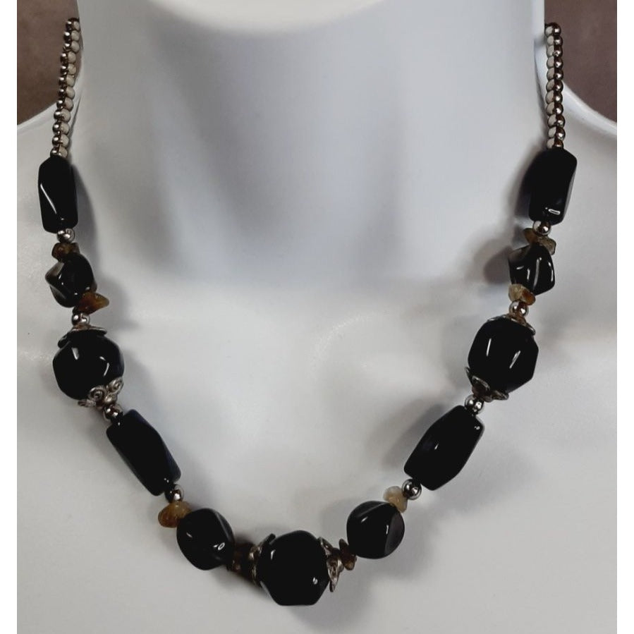 Premier Designs Vintage Gothic Black Beaded Necklace