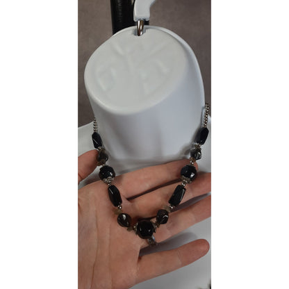 Premier Designs Vintage Gothic Black Beaded Necklace