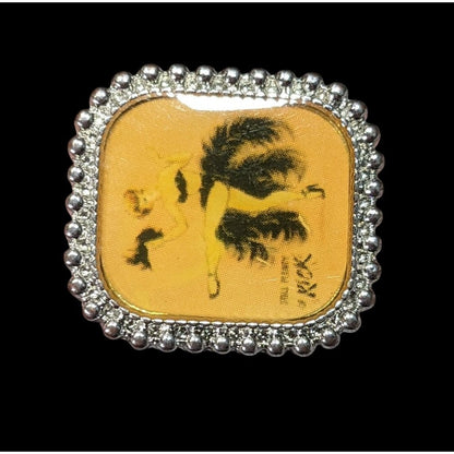 Vintage- Retro Burlesque Can-Can Dancer Illustration Ring Size 5
