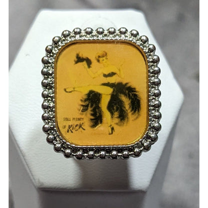 Vintage- Retro Burlesque Can-Can Dancer Illustration Ring Size 5