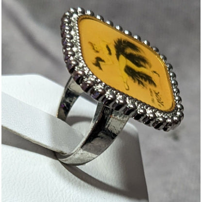 Vintage- Retro Burlesque Can-Can Dancer Illustration Ring Size 5