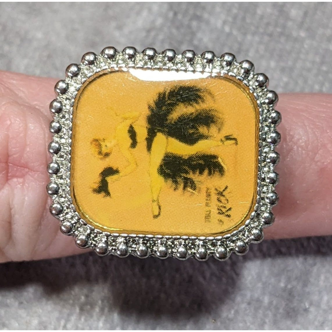 Vintage- Retro Burlesque Can-Can Dancer Illustration Ring Size 5