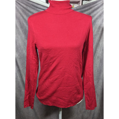 Chico's Classic Red Turtleneck Long Sleeve Top