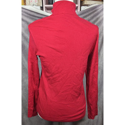 Chico's Classic Red Turtleneck Long Sleeve Top